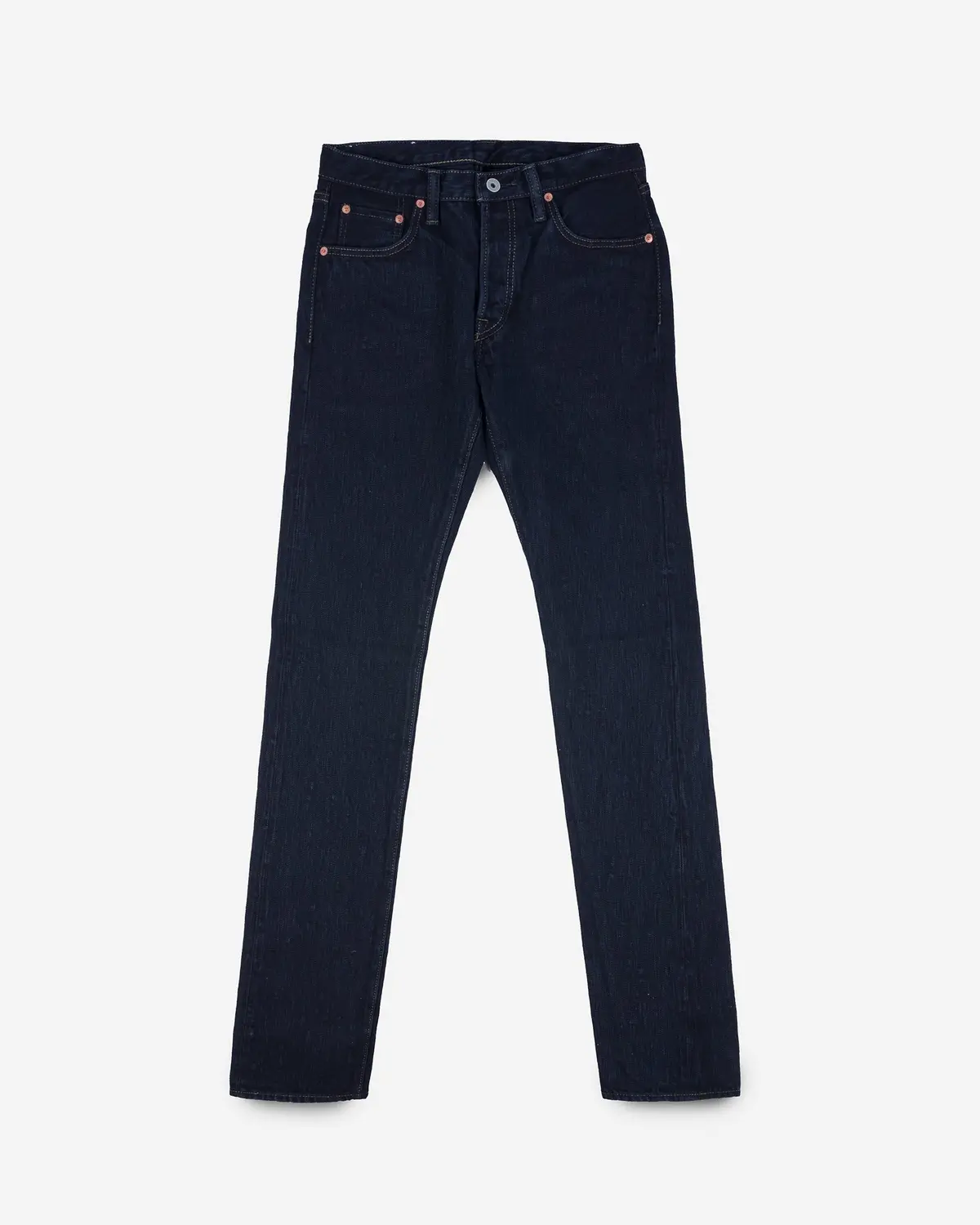 16Oz Slubby Selvedge Denim Slim Tapered Cut Jeans - Indigo Overdyed Black 1