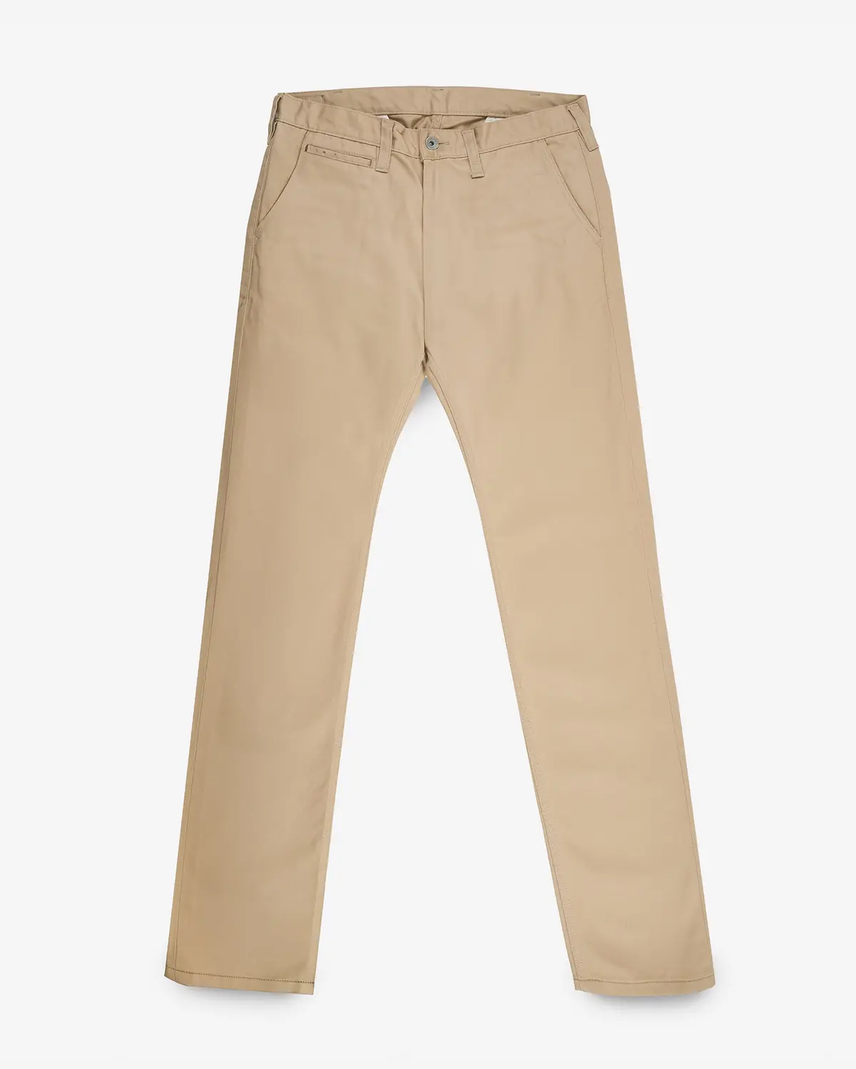 9Oz Mercerised Selvedge Cotton Slim Tapered Chinos - Khaki 1