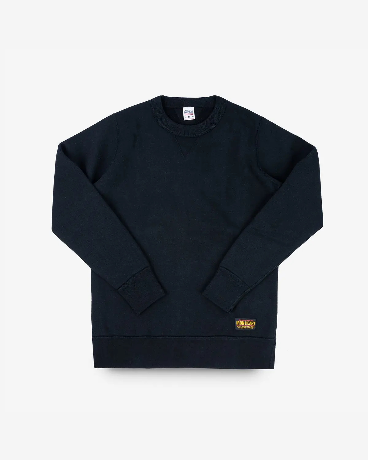 14Oz Ultra Heavyweight Loopwheel Cotton Crew Neck Sweat - Black 1