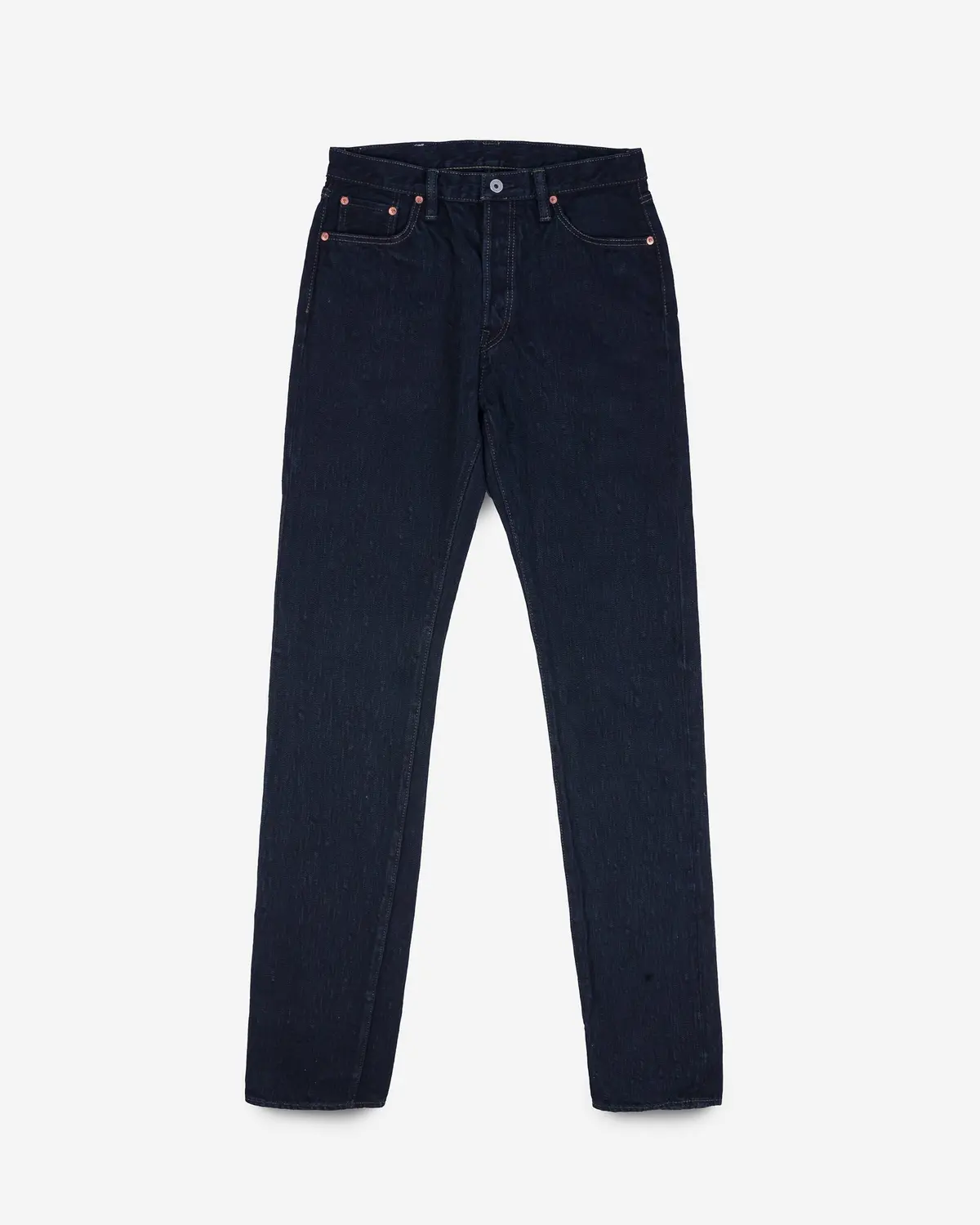 16Oz Slubby Selvedge Denim Relaxed Tapered Cut Jeans - Indigo Overdyed Black 1