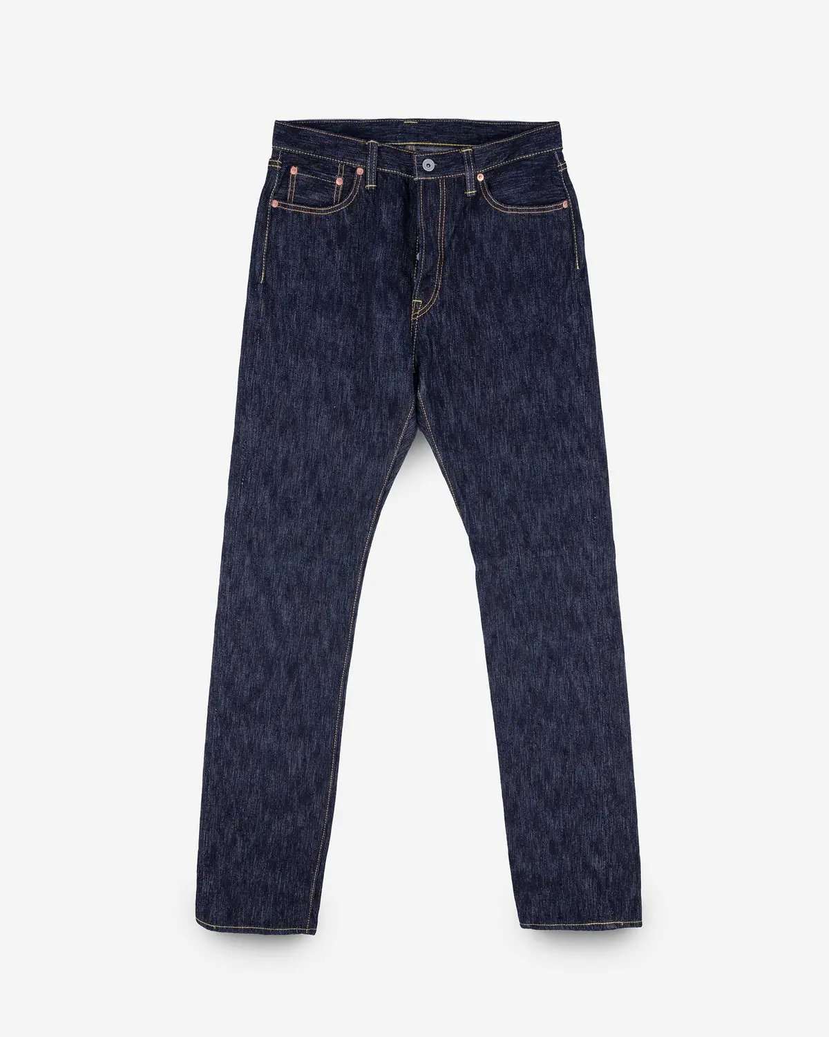 16Oz Slubby Selvedge Denim Relaxed Tapered Cut Jeans - Indigo 1