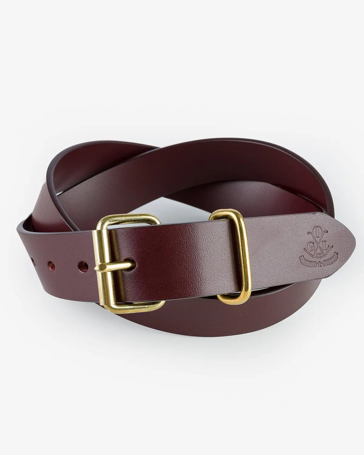 Ogl Single Prong Brass Roller Buckle Leather Belt - Full Dyed Tan 1
