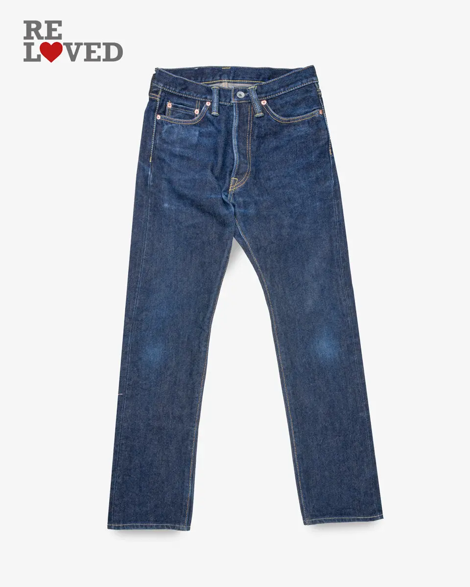 21Oz Selvedge Denim Medium/High Rise Tapered Cut Jeans - Indigo (Ih-888S-21) Tag 29, Hemmed To 30.5'' 1
