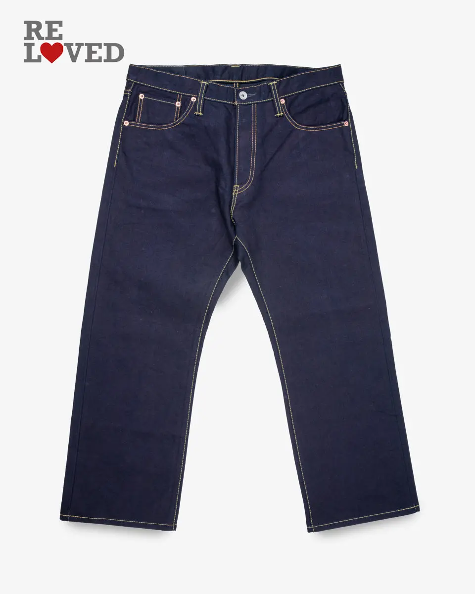 14Oz Selvedge Denim Straight Cut Jeans - Indigo/Black (Ih-634S-142Ib) Tag 36, Hemmed To 27.0" 1
