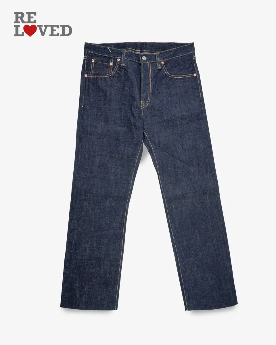 17Oz Selvedge Denim Slim Straight Cut Jeans - Natural Indigo (Ih-666N) Tag 36, Cut To 30.0" 1