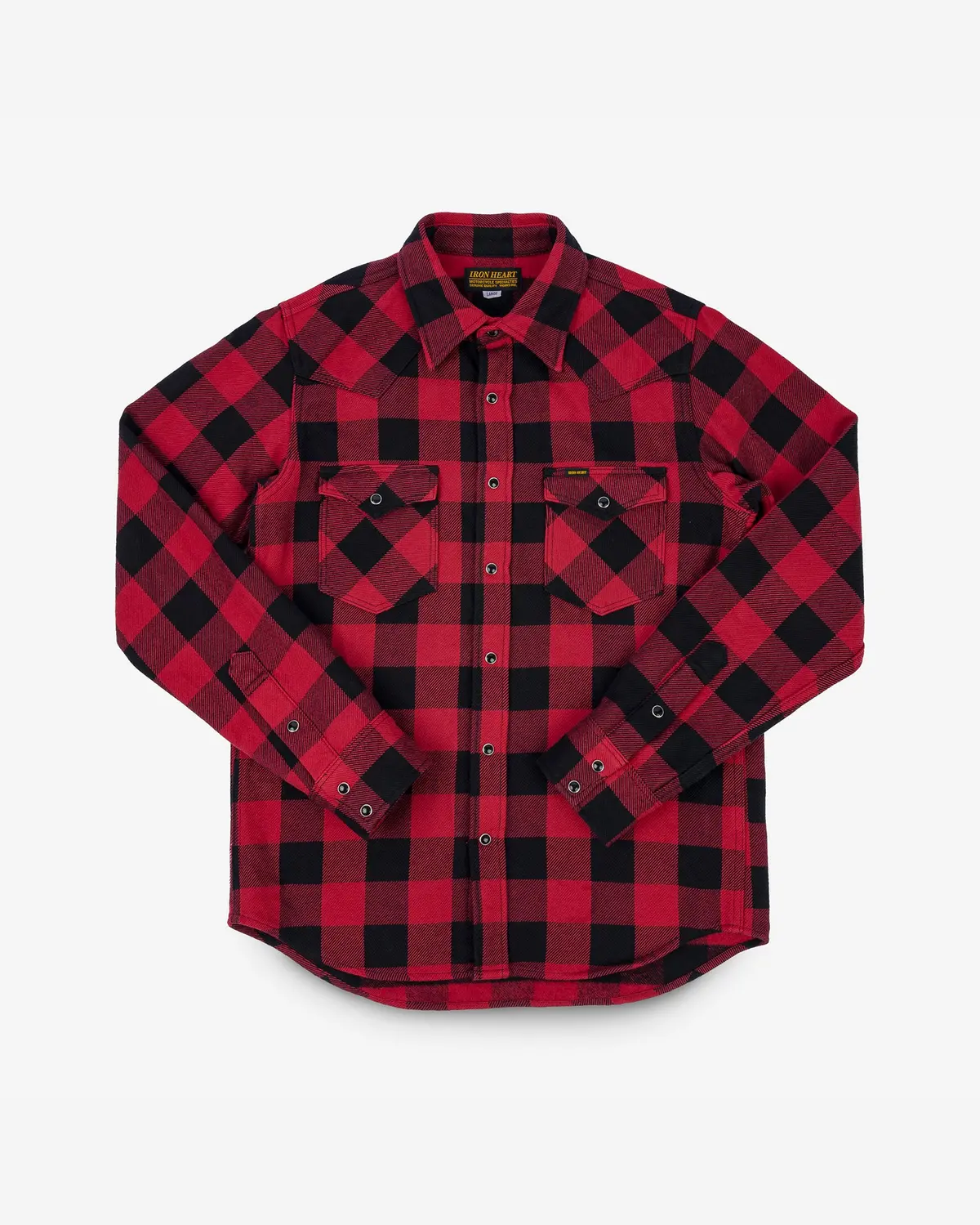 Ultra Heavy Flannel Buffalo Check Western Shirt - Red/Black 1