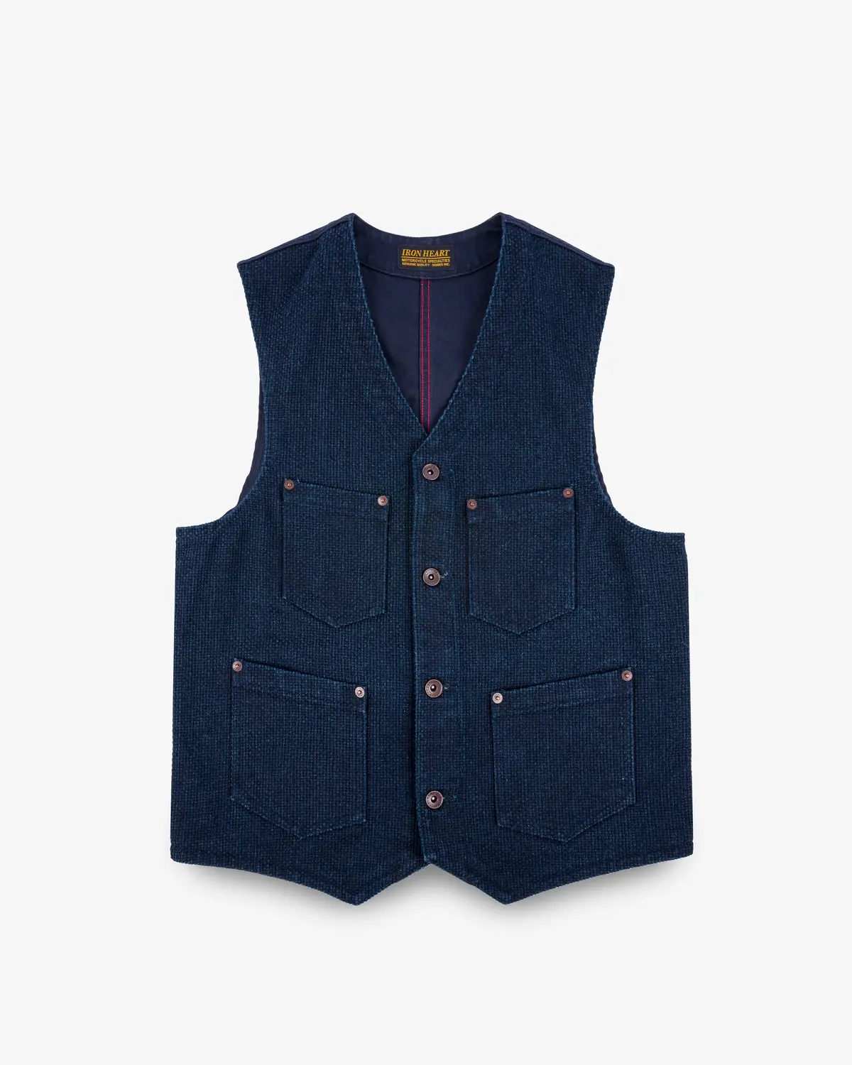 14Oz Sashiko Dobby Cloth / Duck Work Vest - Indigo 1