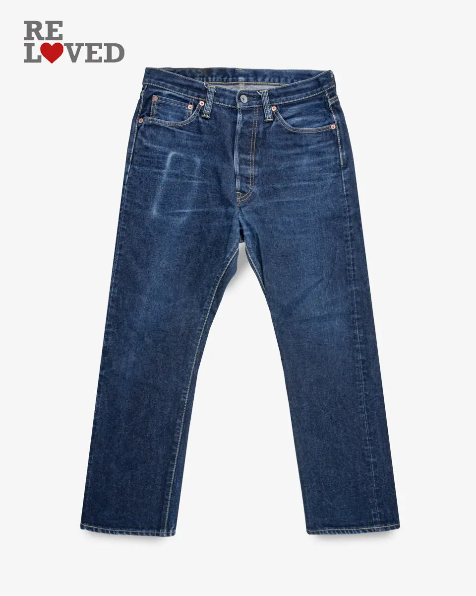 14Oz Selvedge Denim Medium/High Rise Tapered Cut Jeans - Indigo (Ih-888S-142) Tag 33, Hemmed To 27.1" 1