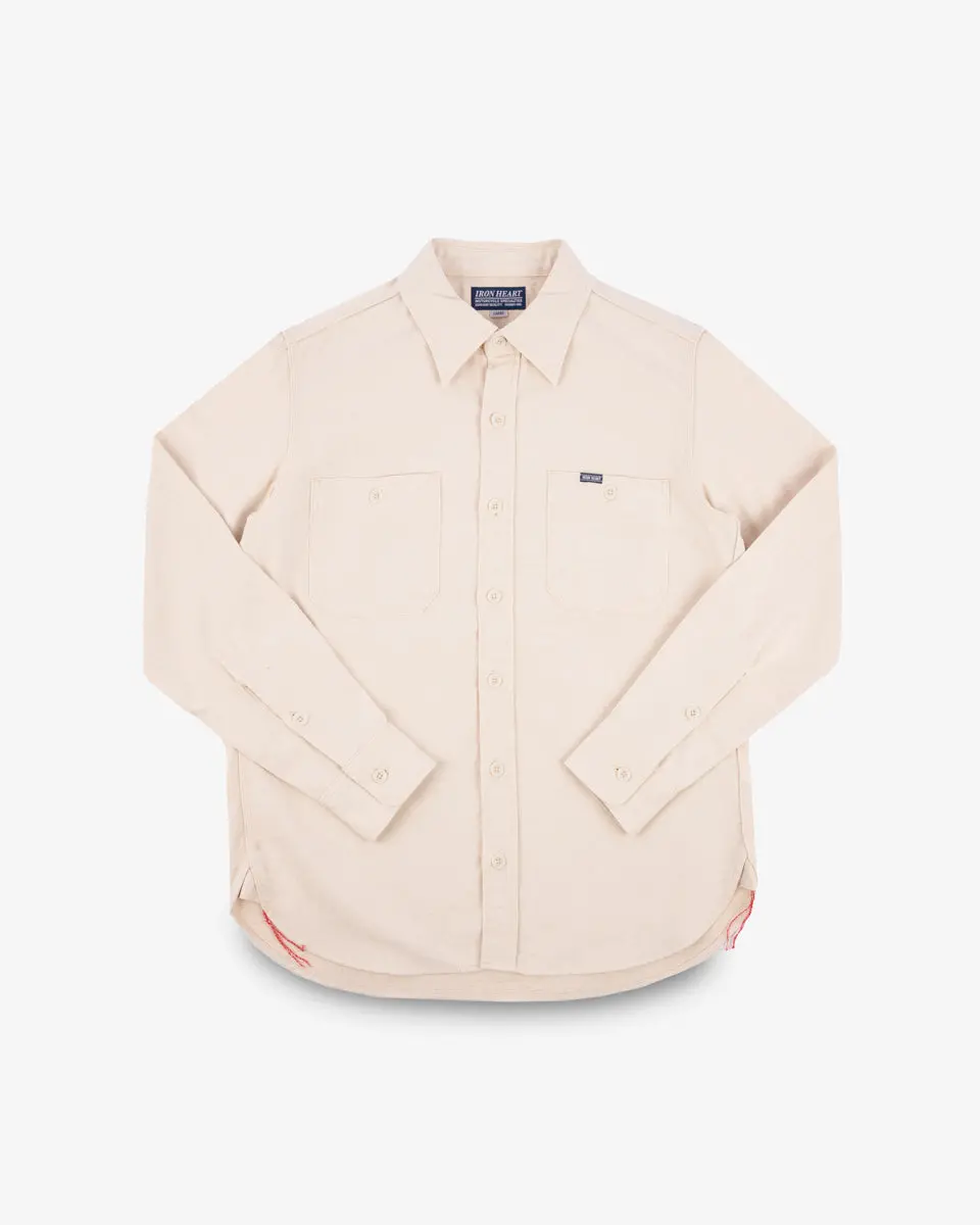 9Oz Cotton Linen Work Shirt - Off White 1