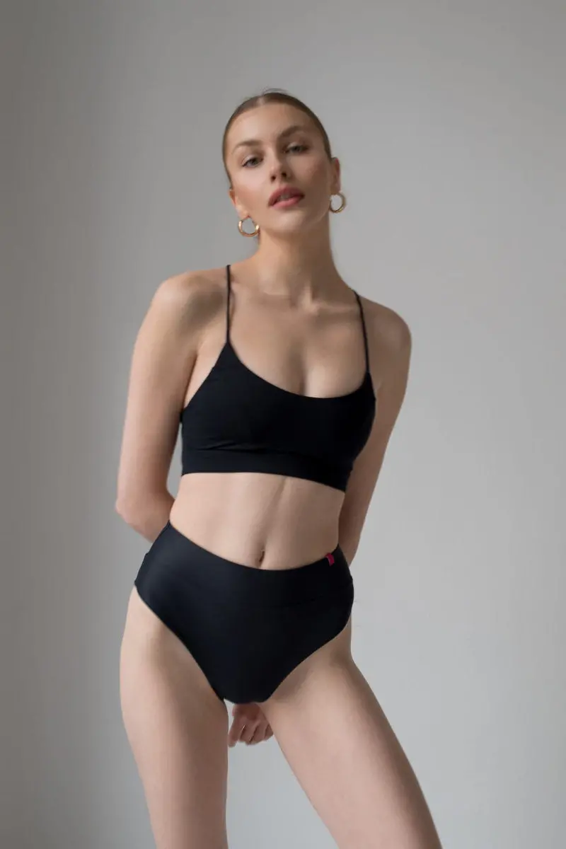 Pole Addict Isla High Waisted Bottoms - Black 1