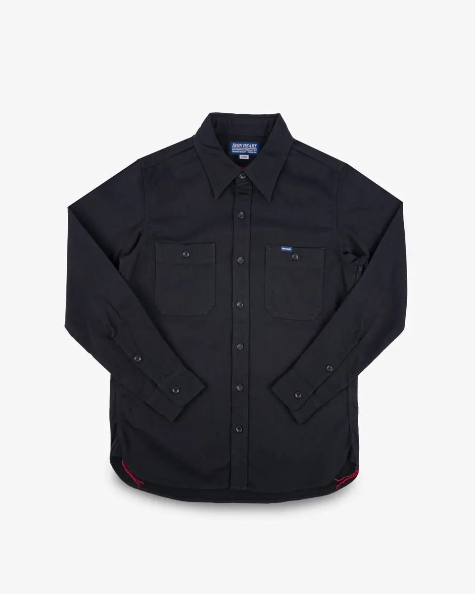 9Oz Cotton Linen Work Shirt - Black 1