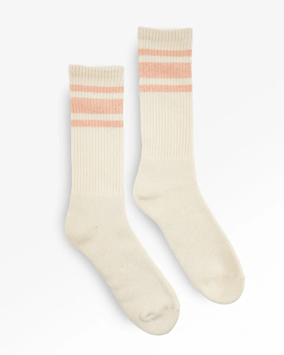 Decka Showatabé Organic '80S Skater Socks - Ecru X Orange 1