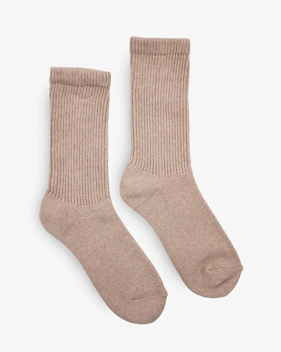 Decka Showatabé Organic Pile Socks - Brown 1
