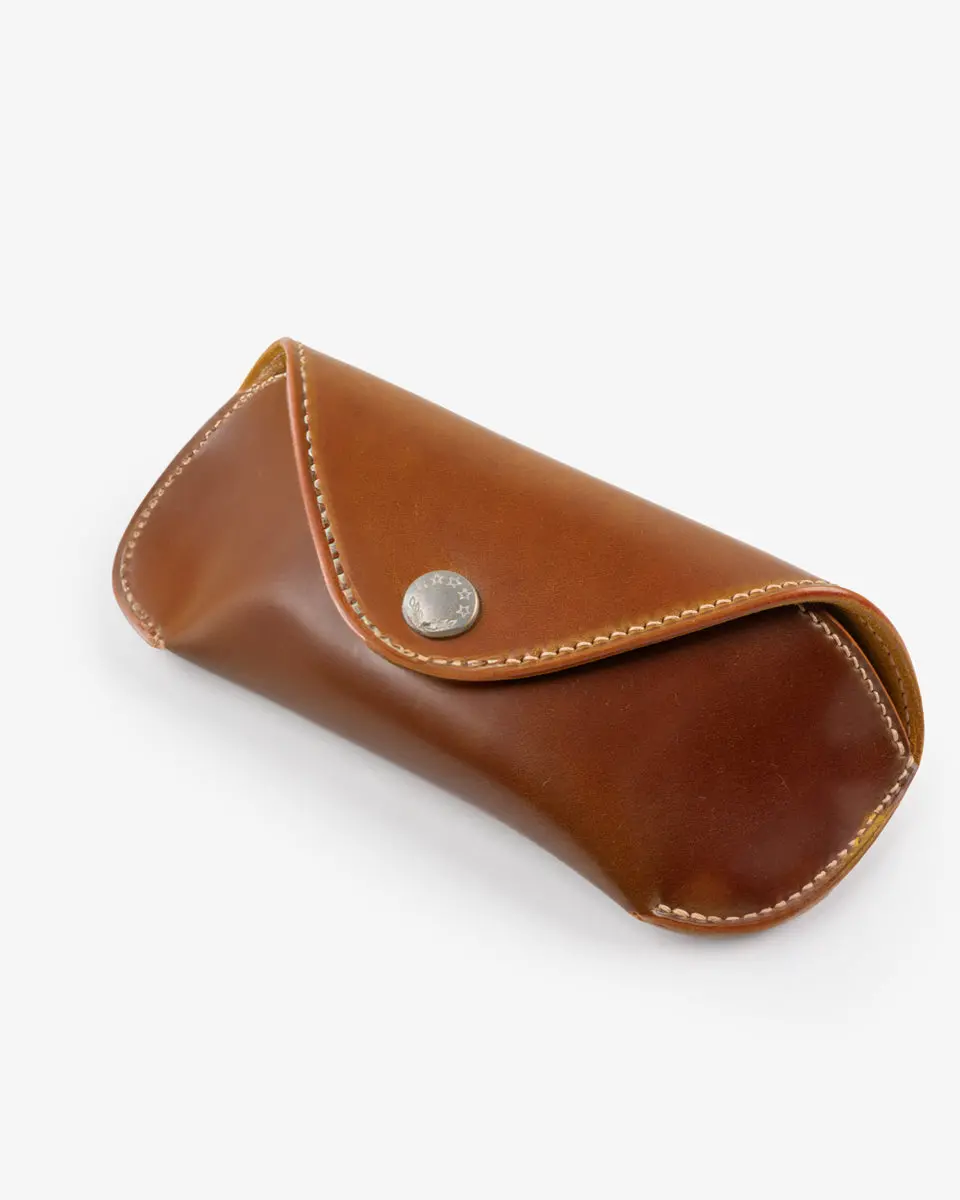 Gizemo Leathers Shell Cordovan Glasses Case - Camel 1