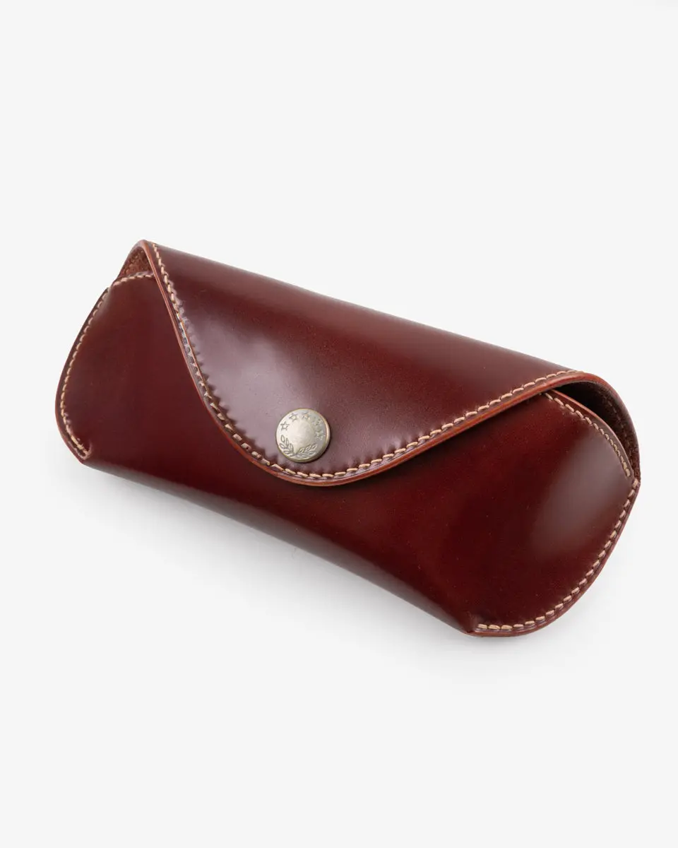 Gizemo Leathers Shell Cordovan Glasses Case - Burgundy 1