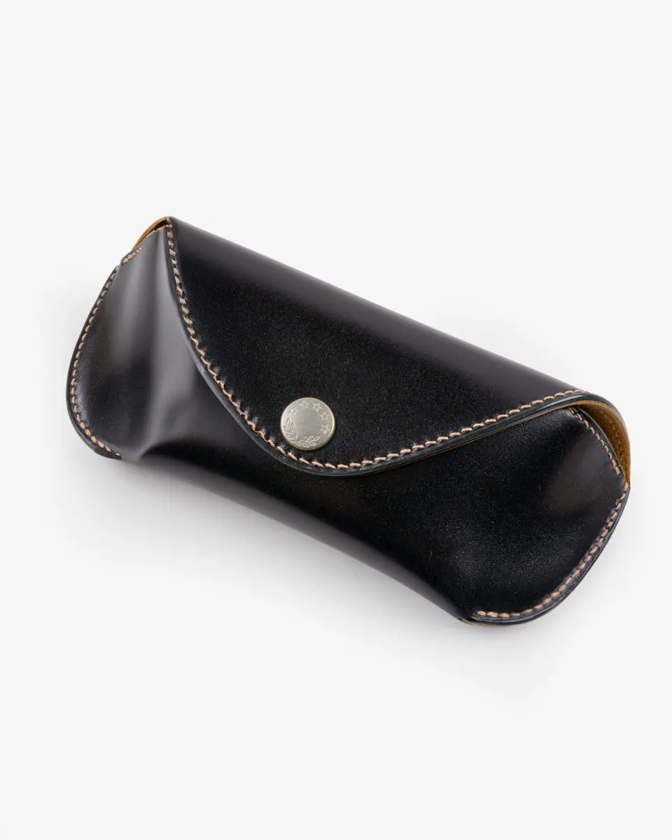 Gizemo Leathers Shell Cordovan Glasses Case - Black 1