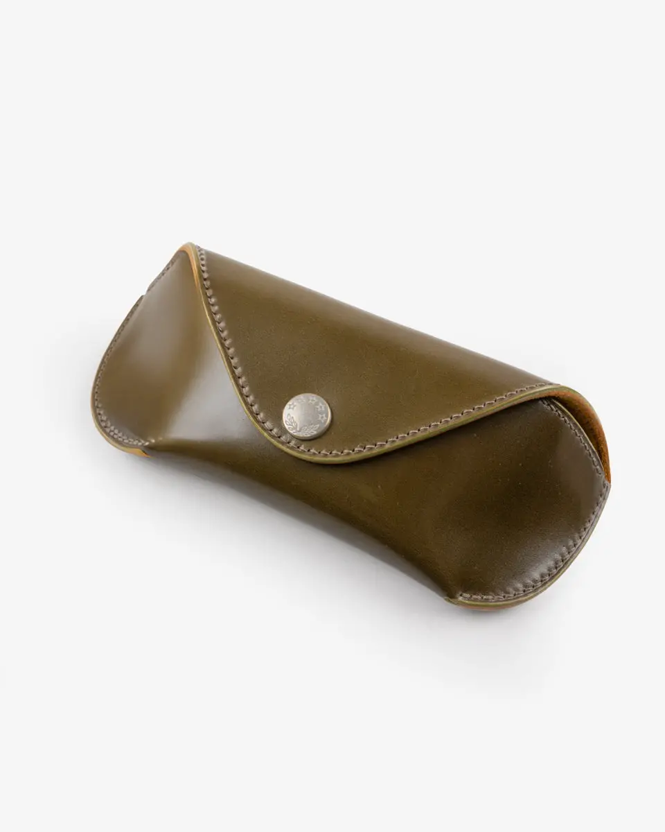 Gizemo Leathers Shell Cordovan Glasses Case - Olive 1