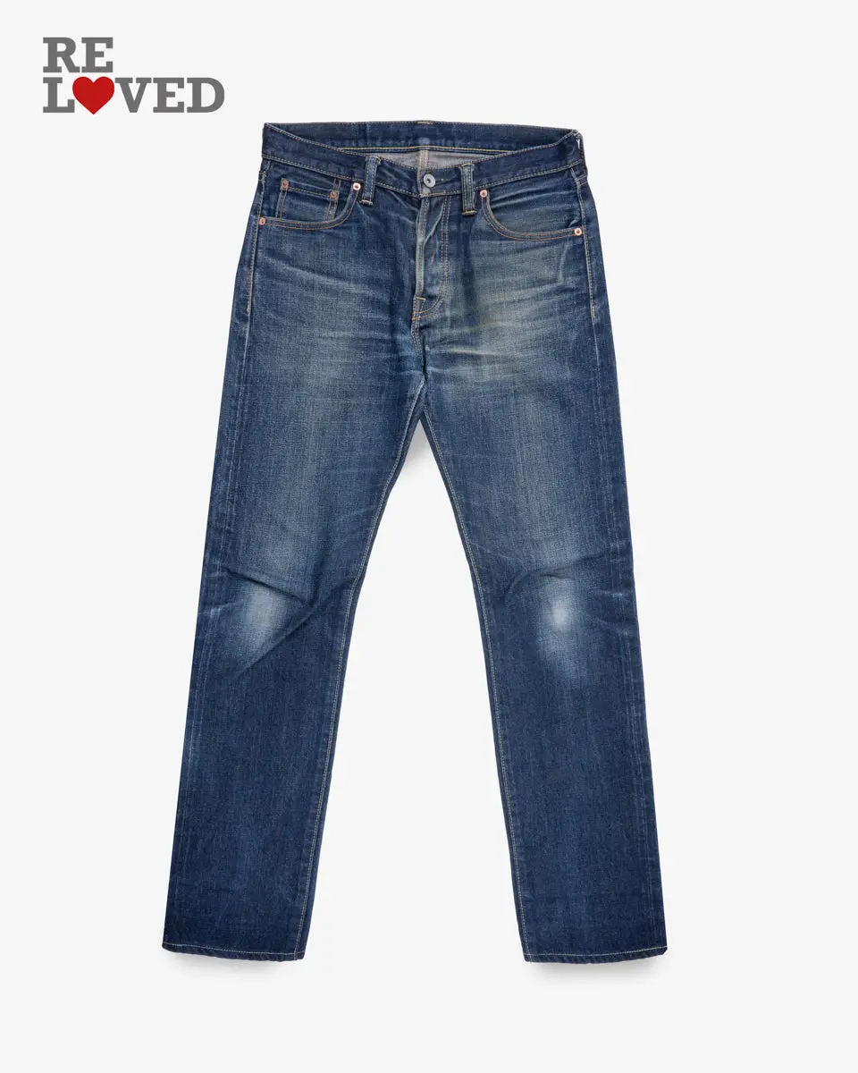 17Oz Selvedge Denim Slim Tapered Cut Jeans - Natural Indigo (Ih-777N) Tag 32, Hemmed To 30.5" 1