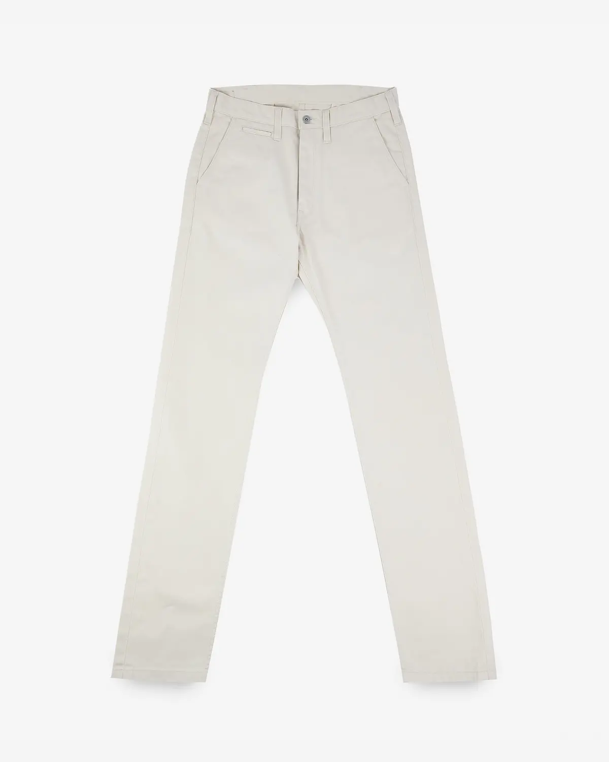 9Oz Mercerised Selvedge Cotton Relaxed Tapered Cut Chinos - Ivory 1