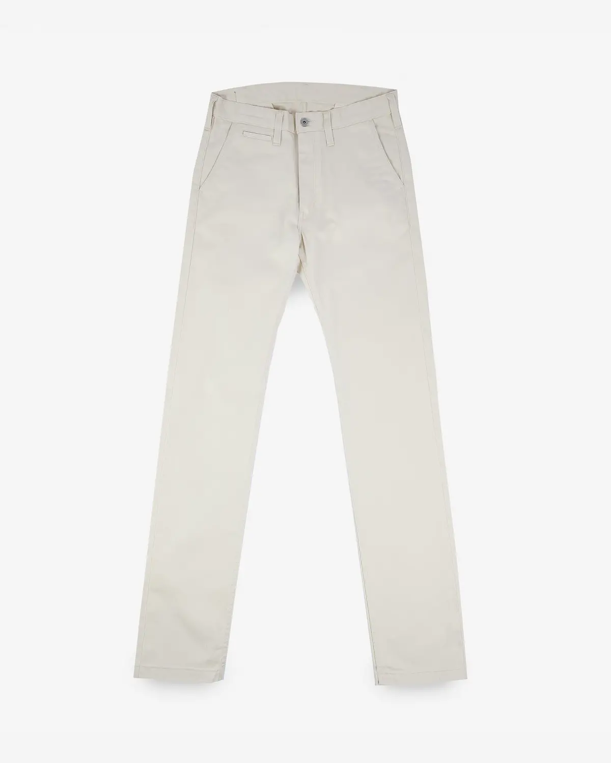 9Oz Mercerised Selvedge Cotton Slim Tapered Chinos - Ivory 1