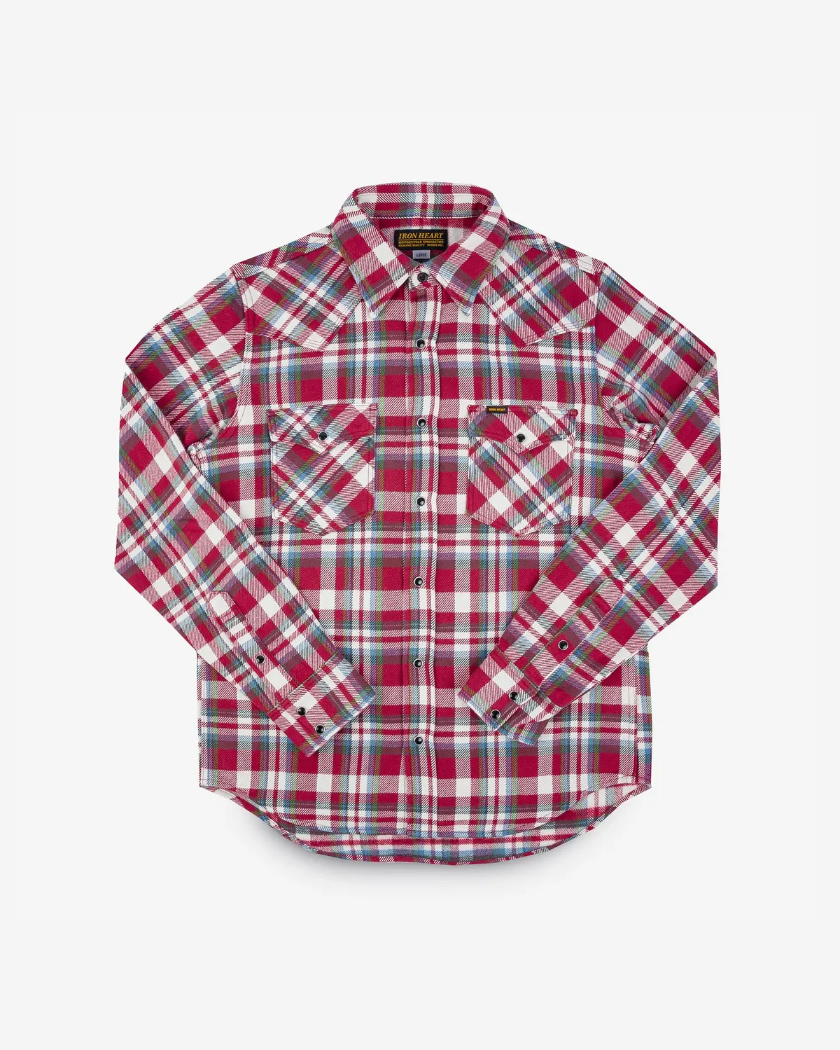 Ultra Heavy Flannel Crazy Check Western Shirt - Red 1