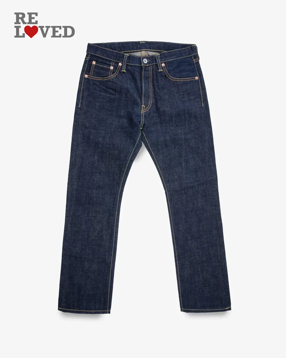 17Oz Selvedge Denim Slim Cut Jeans - Natural Indigo (Ih-555N) Tag 33, Hemmed To 29.0" 1