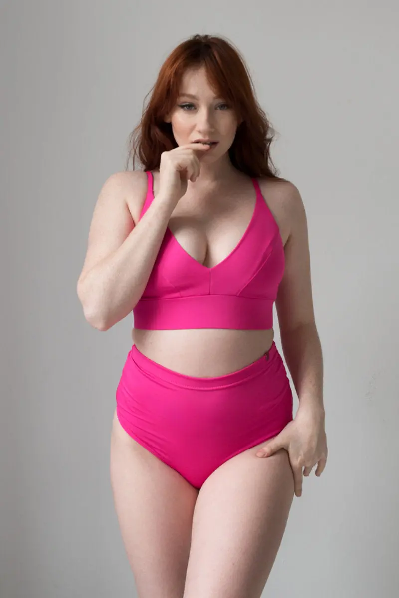 Pole Addict Scrunch Butt Basic High Waist Shorts - Neon Pink 1