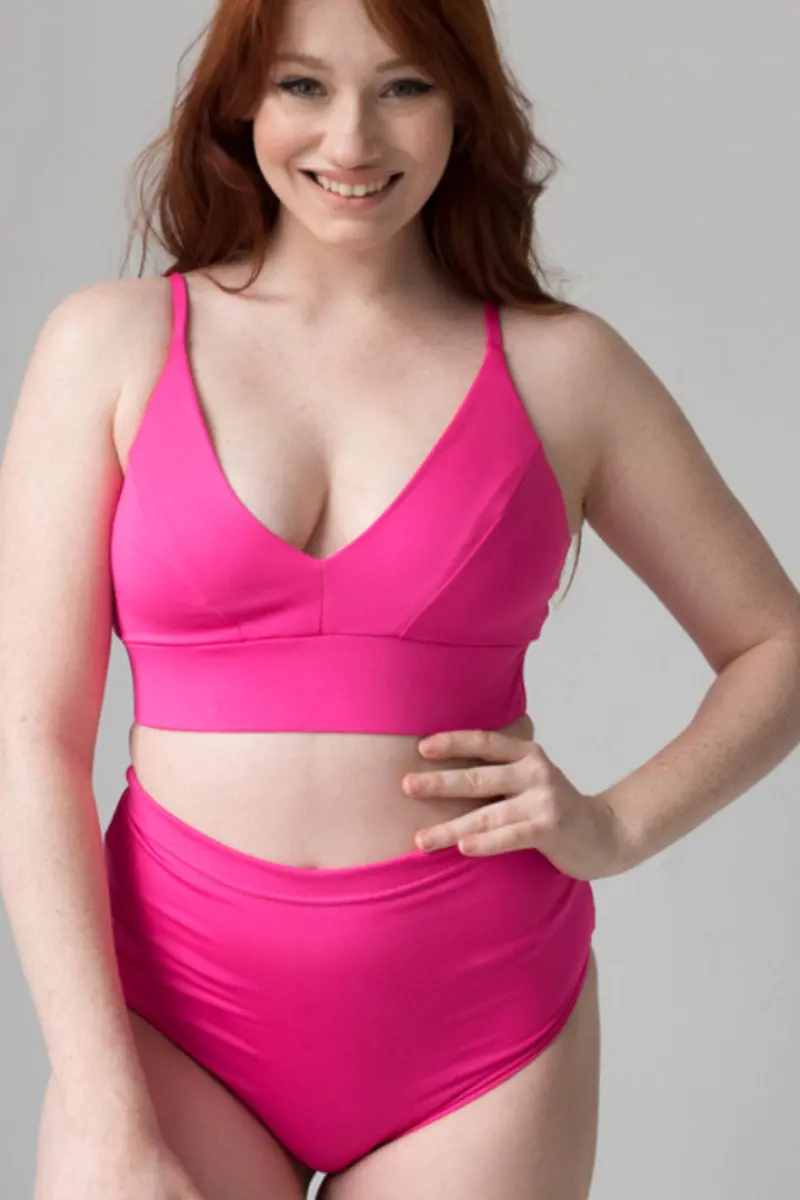Pole Addict Lena Basic Top - Neon Pink 1