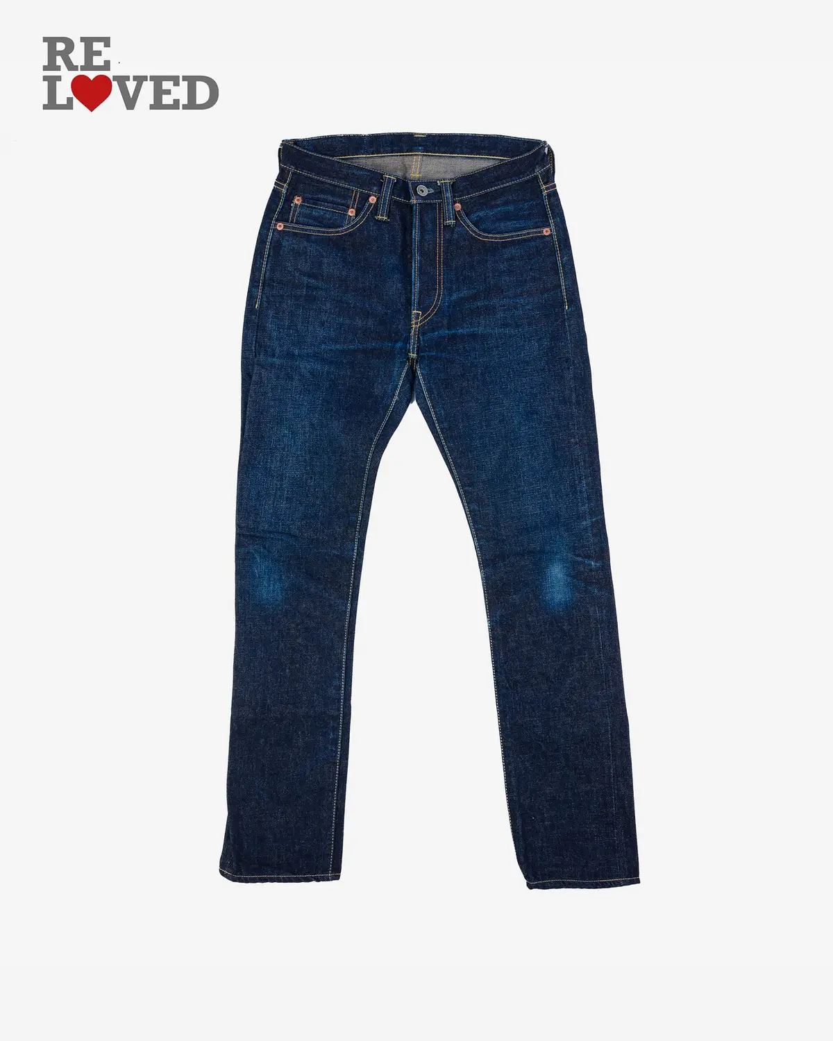 16Oz Vintage Selvedge Denim Super Slim Cut Jeans - Indigo (Ih-555S-16) Tag 29, Hemmed To 29.5'' 1