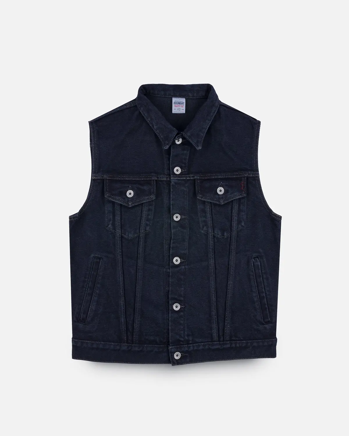 21Oz Selvedge Denim Modified Type Iii Vest - Indigo Overdyed Black 1