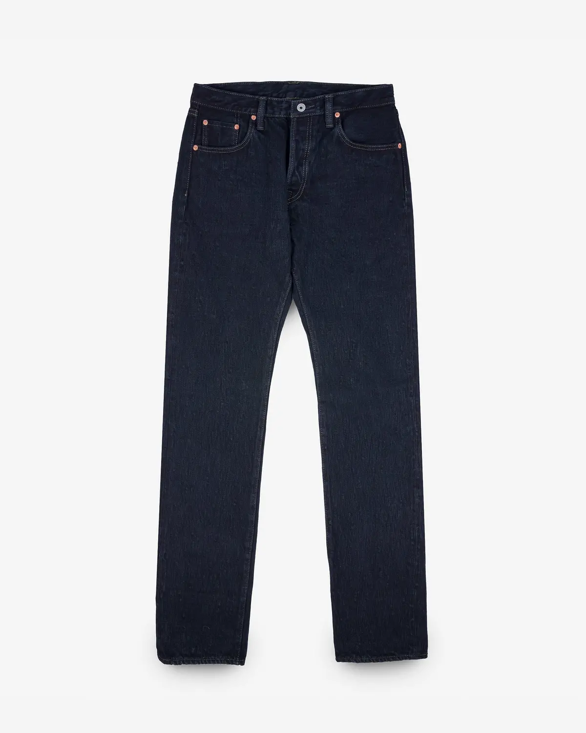 16Oz Slubby Selvedge Denim Straight Cut Jeans - Indigo Overdyed Black 1