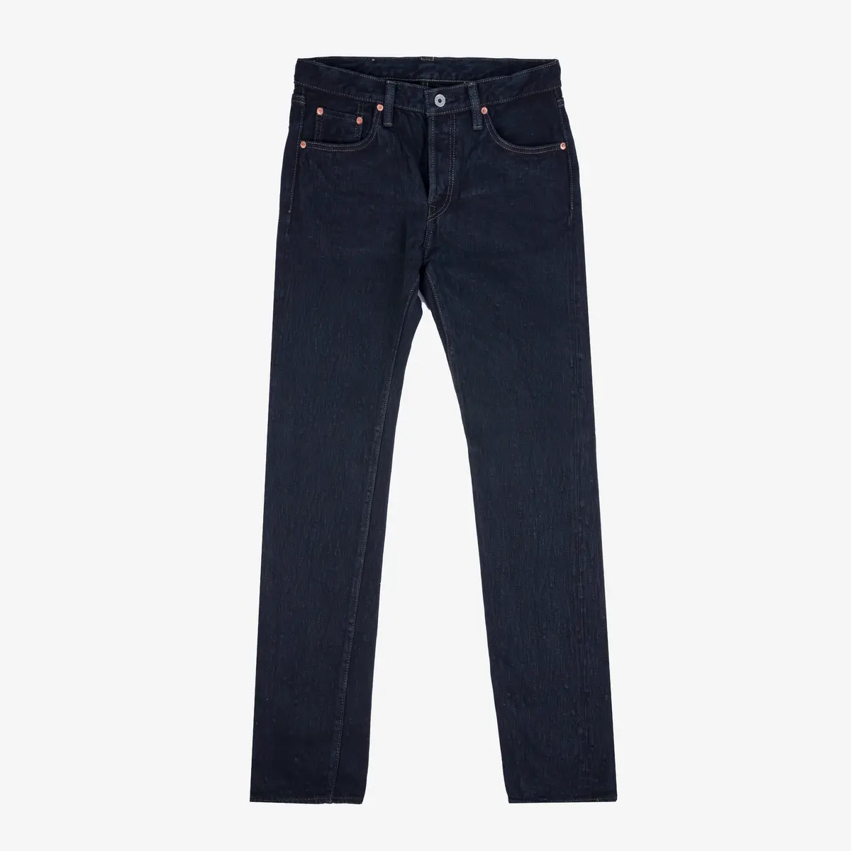 16Oz Slubby Selvedge Denim Slim Straight Cut Jeans - Indigo Overdyed Black 1