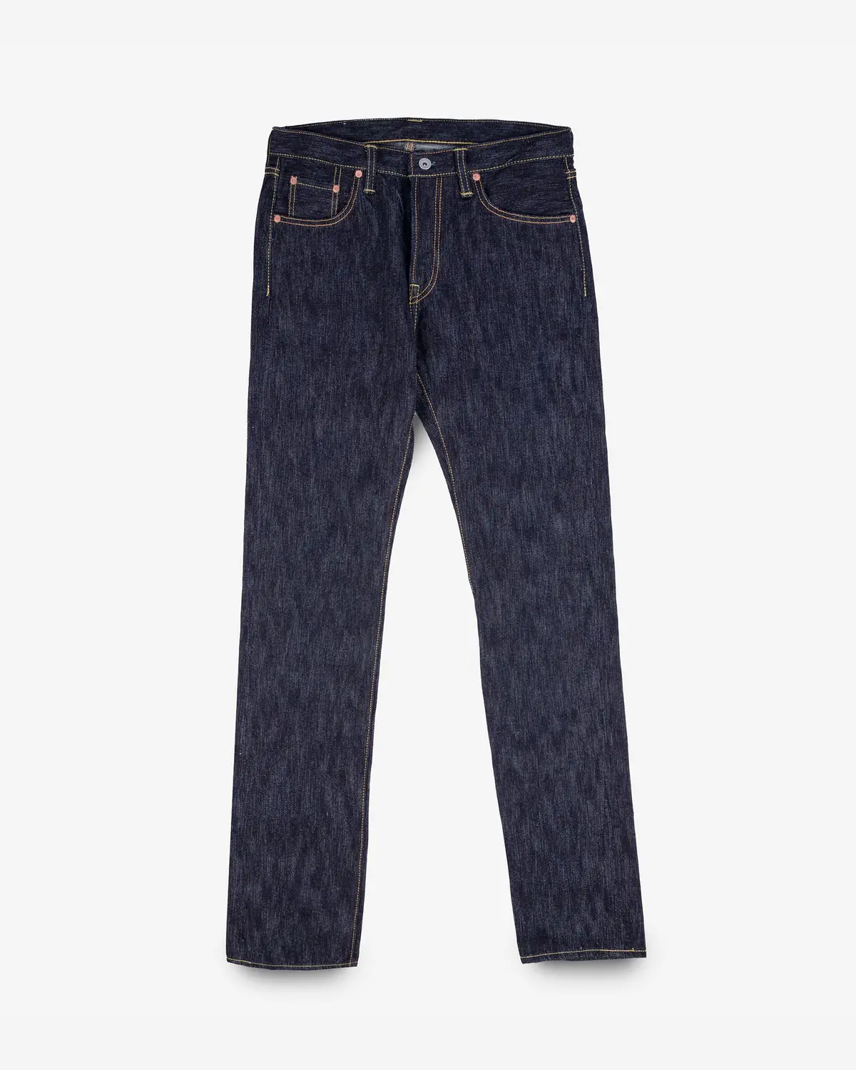 16Oz Slubby Selvedge Denim Slim Straight Cut Jeans - Indigo 1