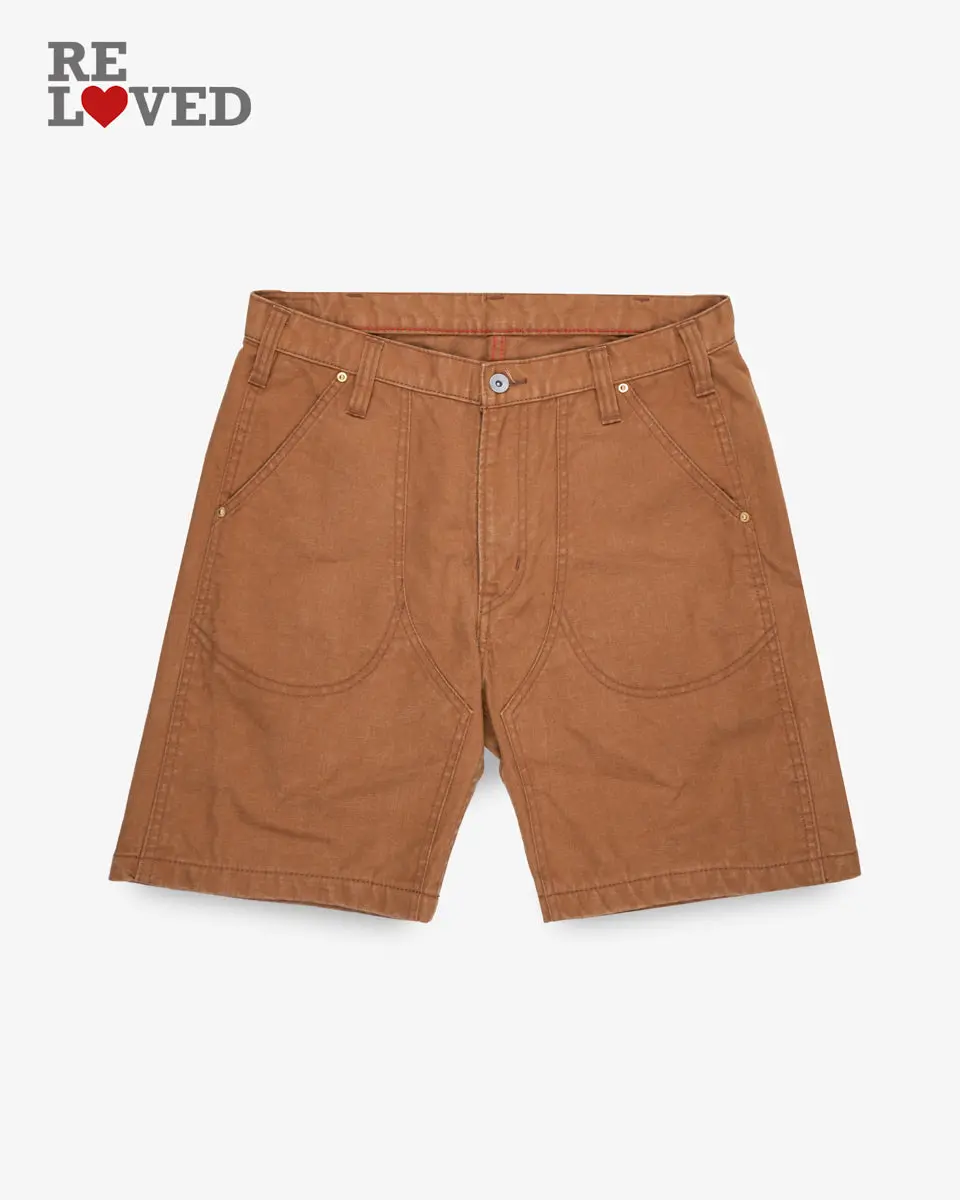 10Oz Double Front Duck Shorts - Brown (Ih-742-Brn) Tag 34, Hemmed To 7.2" 1