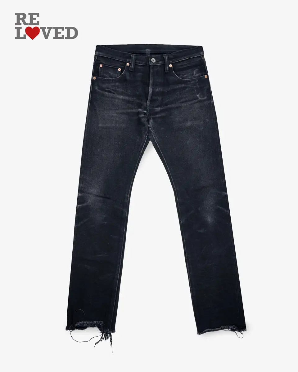 21Oz Selvedge Denim Slim-Tapered Cut Jeans - Black (Ih-8301S) Tag 30, Hemmed To 30.5" 1