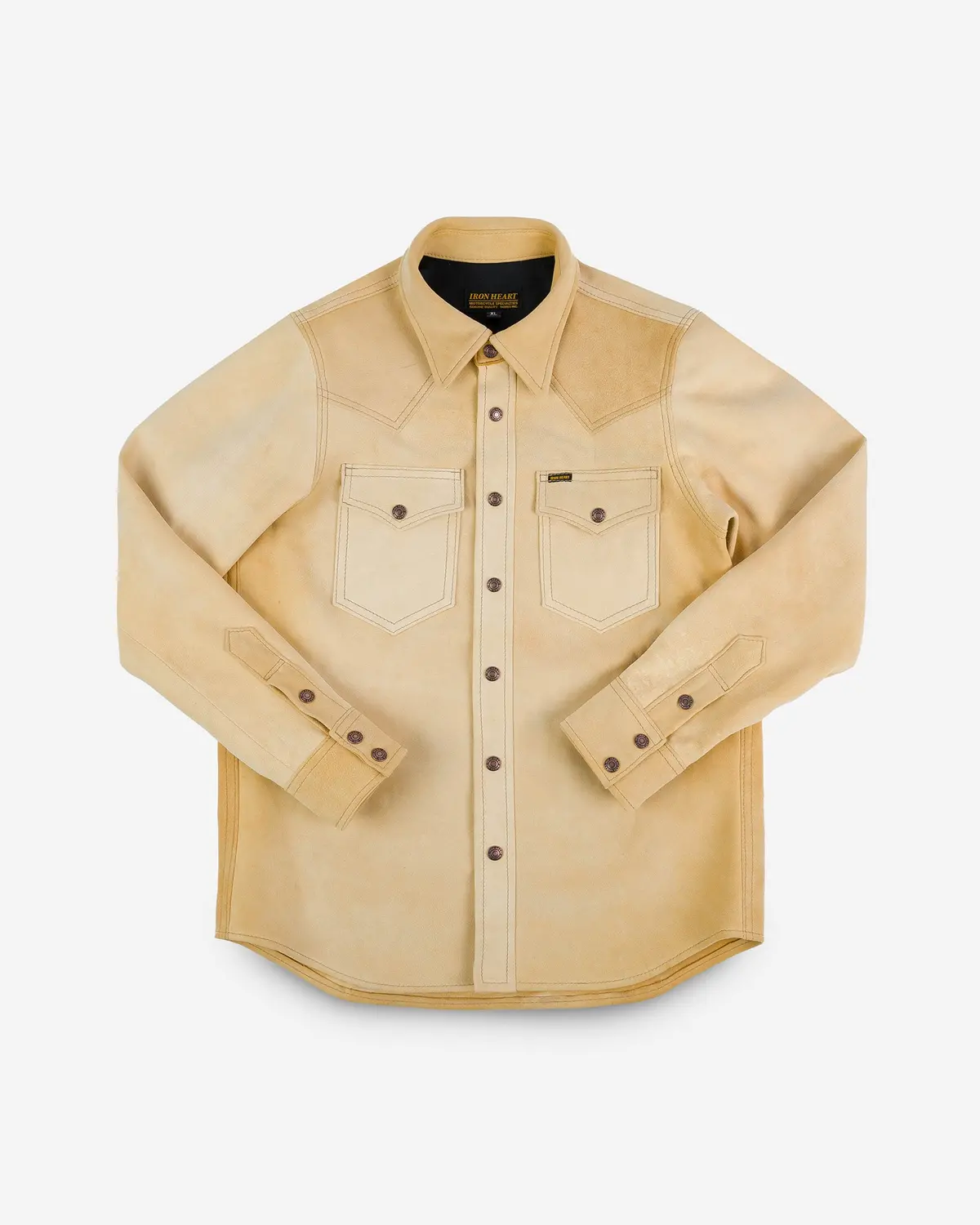 Deerskin Western Shirt "The Big Buck" - Natural 1