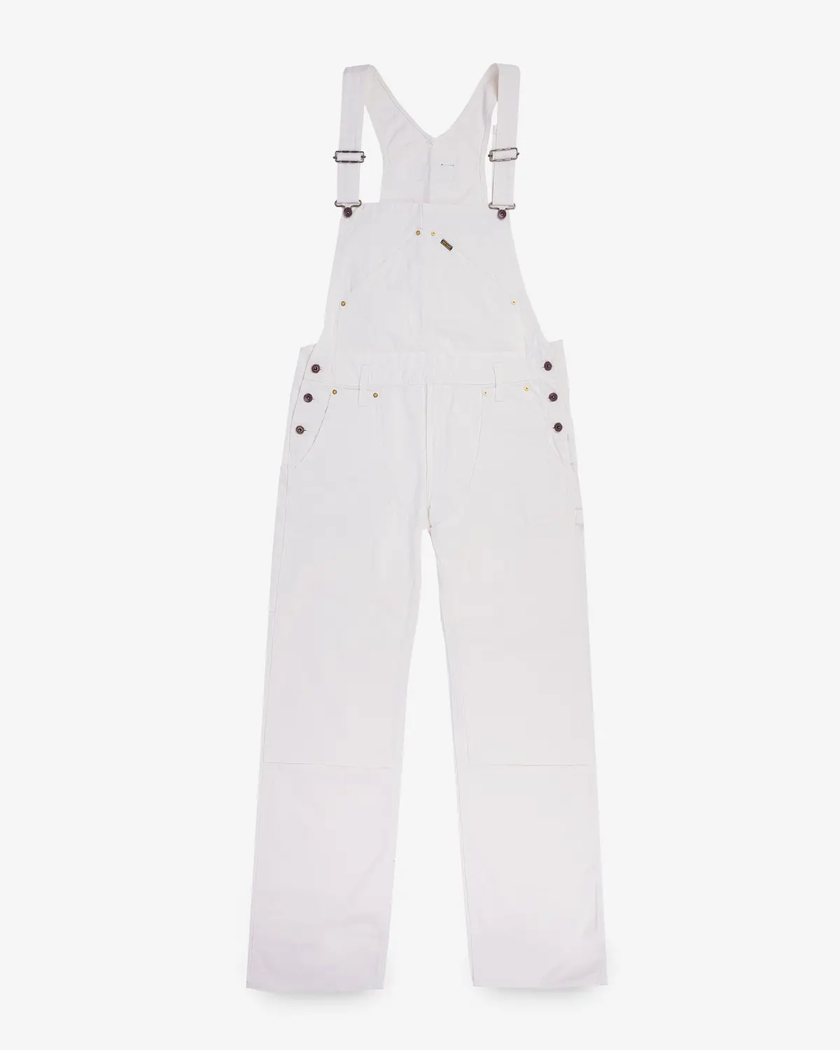 10.5Oz Herringbone Double Knee Overalls - White 1