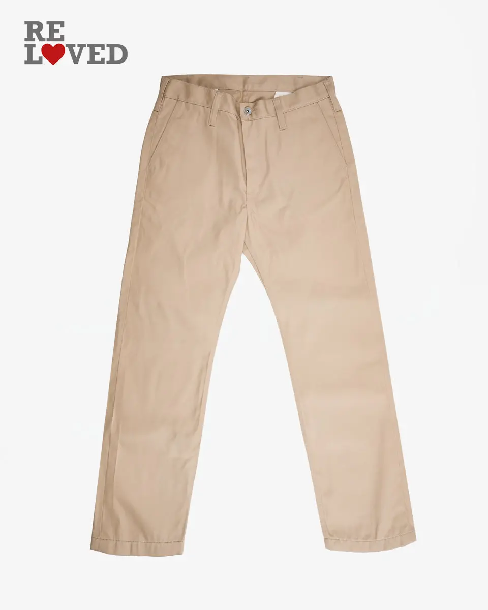 9Oz Mercerised Selvedge Cotton Chinos - Khaki (Ih-717-Kha) Tag 32, Hemmed To 27.0" 1