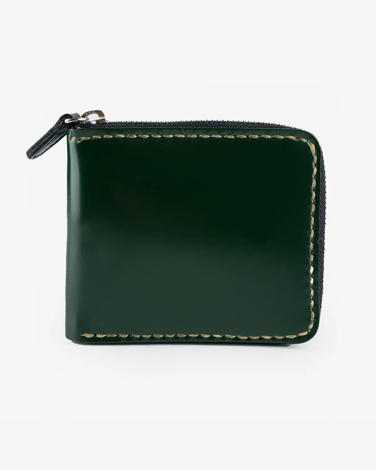 Zip-Secured Shell Cordovan Wallet - Green 1