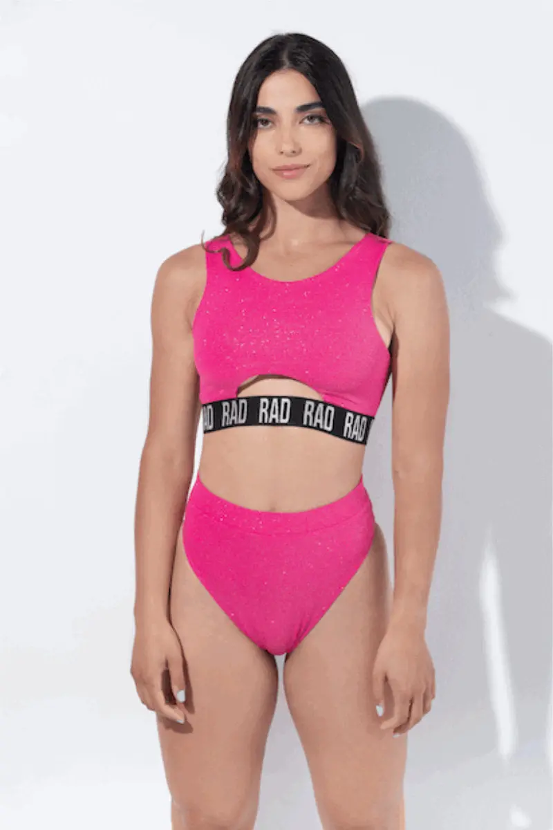 Rad Bahari Top - Fuchsia Glitter 1
