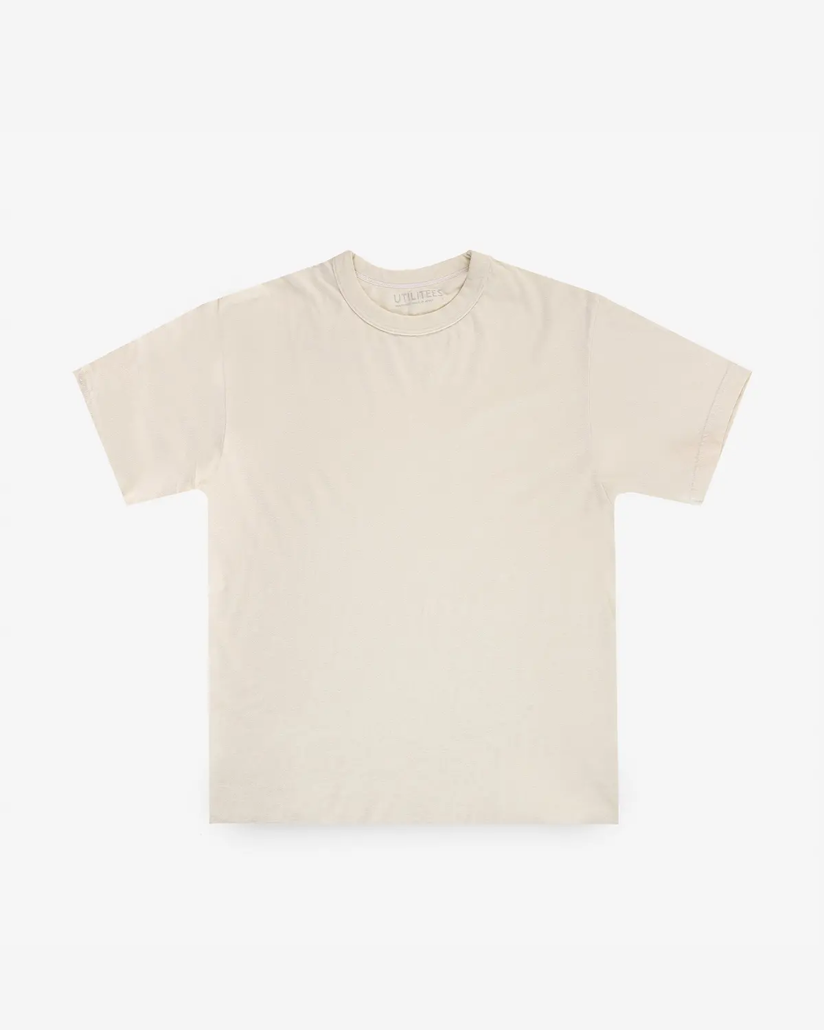 Utilitees - 5.5Oz Loopwheel Crew Neck T-Shirt - Natural Pigment Dyed Reed 1