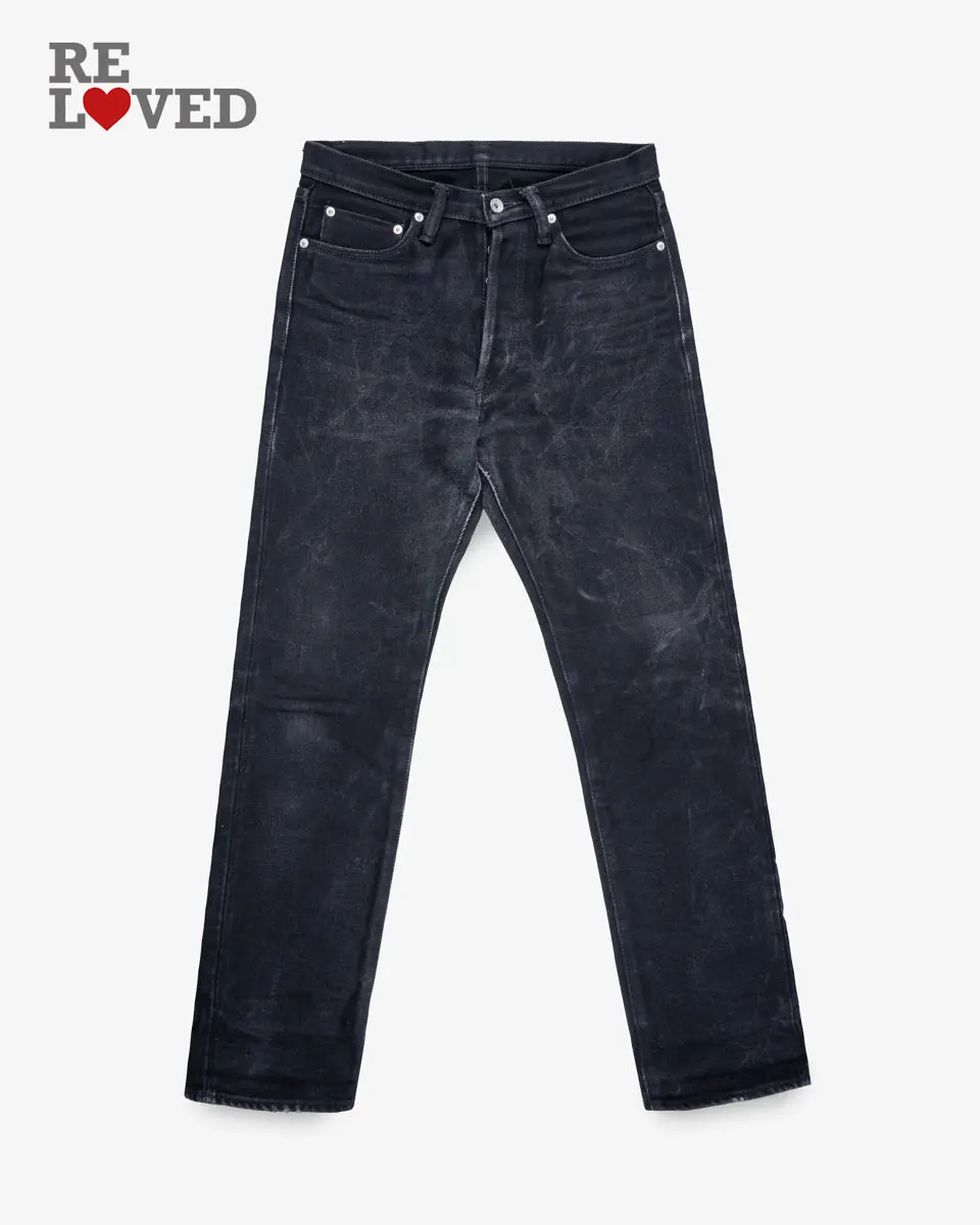 21Oz Selvedge Denim Medium/High Rise Tapered Cut Jeans -  Superblack (Fades To Grey) (Ih-888S-Sbg) Tag 31, Hemmed To 30.5" 1