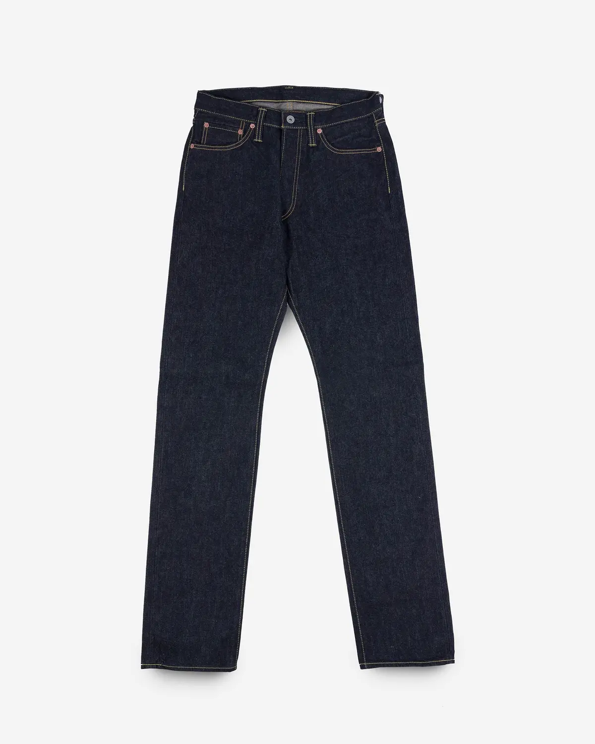 14Oz Broken Twill Selvedge Denim Relaxed Tapered Cut Jeans - Indigo 1