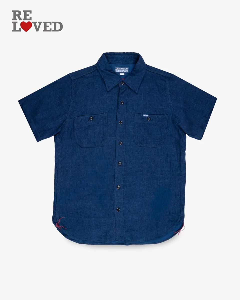 5Oz Double Gauze Short Sleeved Work Shirt - Indigo (Ihsh-417-Ind) Size Medium 1