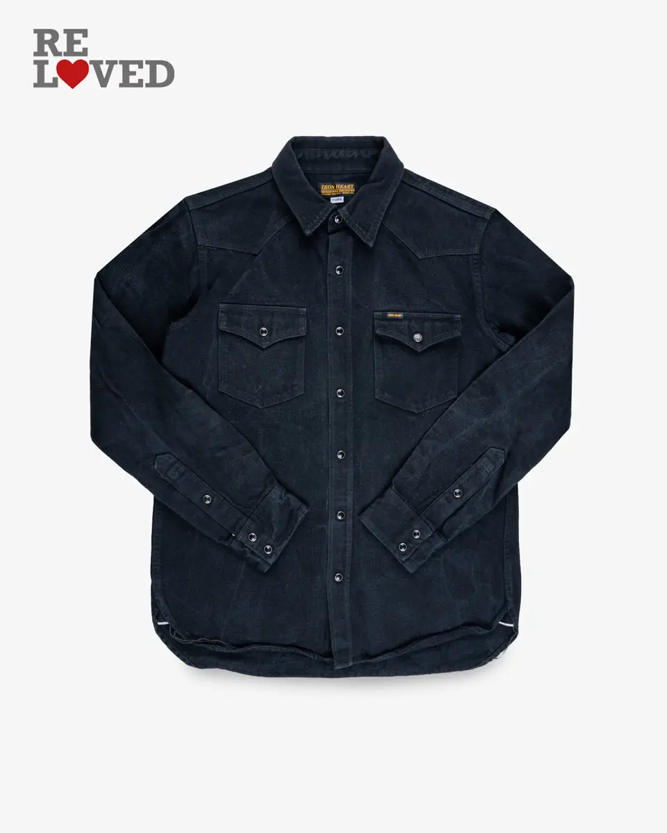 12Oz Selvedge Denim Western Shirt "The Johnny Cash Iii" - Black (Ihsh-218-Blk) Size Xl 1