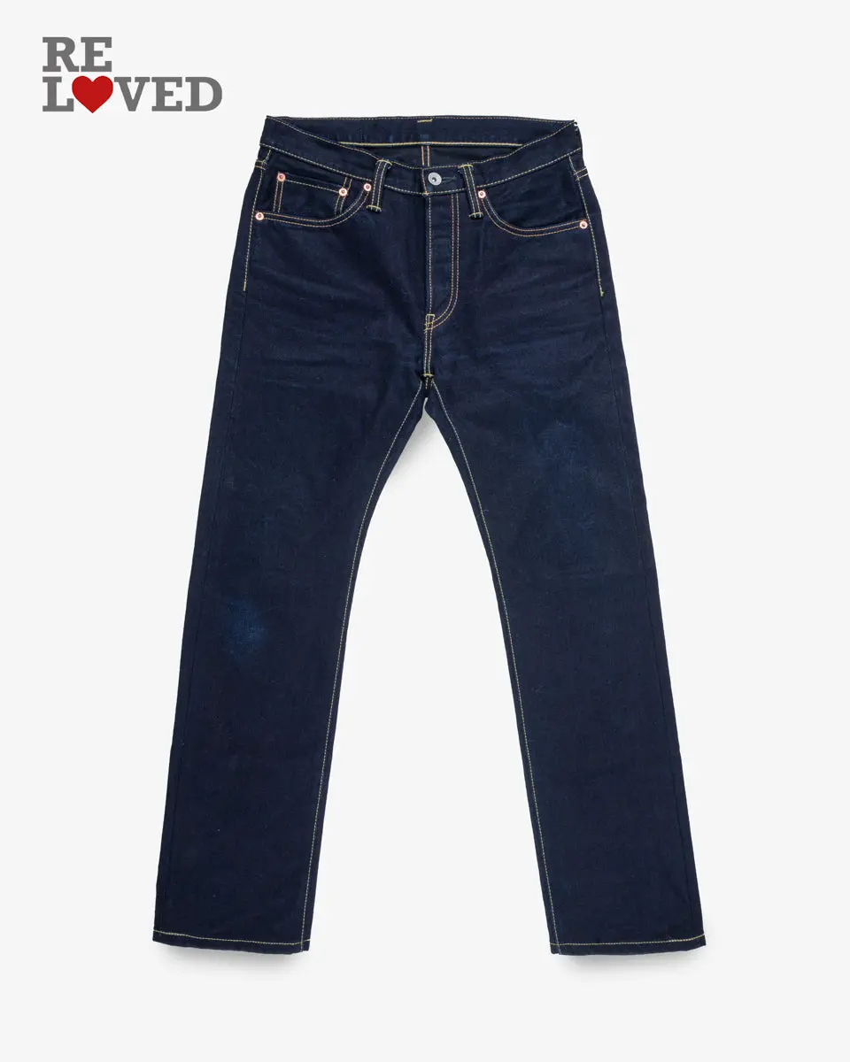 14Oz Selvedge Denim Slim Straight Cut Jeans - Indigo/Black (Ih-666S-142Ib) Tag 31, Hemmed To 30.5" 1