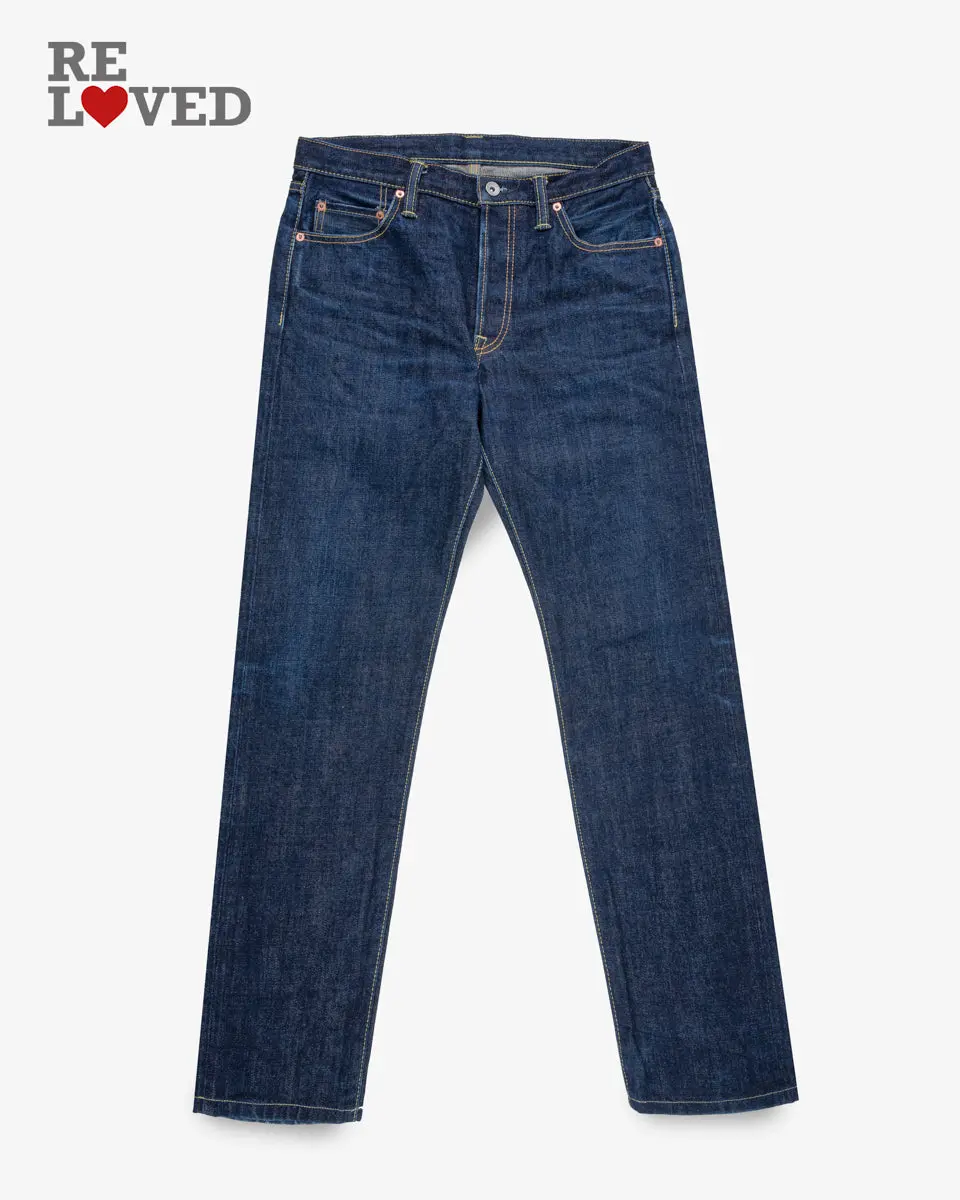 17Oz Selvedge Denim Straight Cut Jeans - Natural Indigo (Ih-633N) Tag 33, Hemmed To 31.0" 1