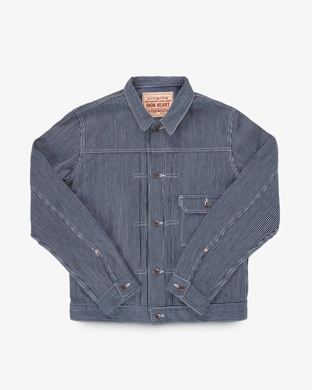 10.5Oz Narrow Stripe Hickory Type I - Indigo 1