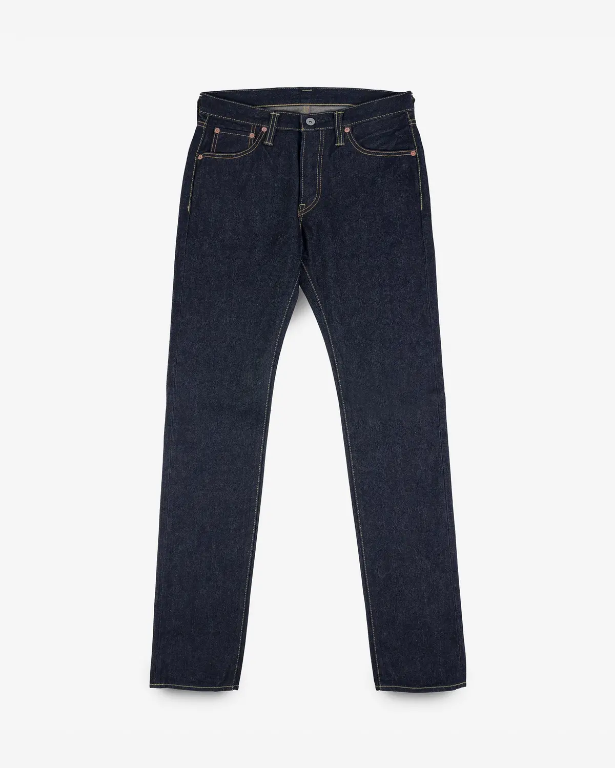 14Oz Broken Twill Selvedge Denim Slim Tapered Cut Jeans - Indigo 1
