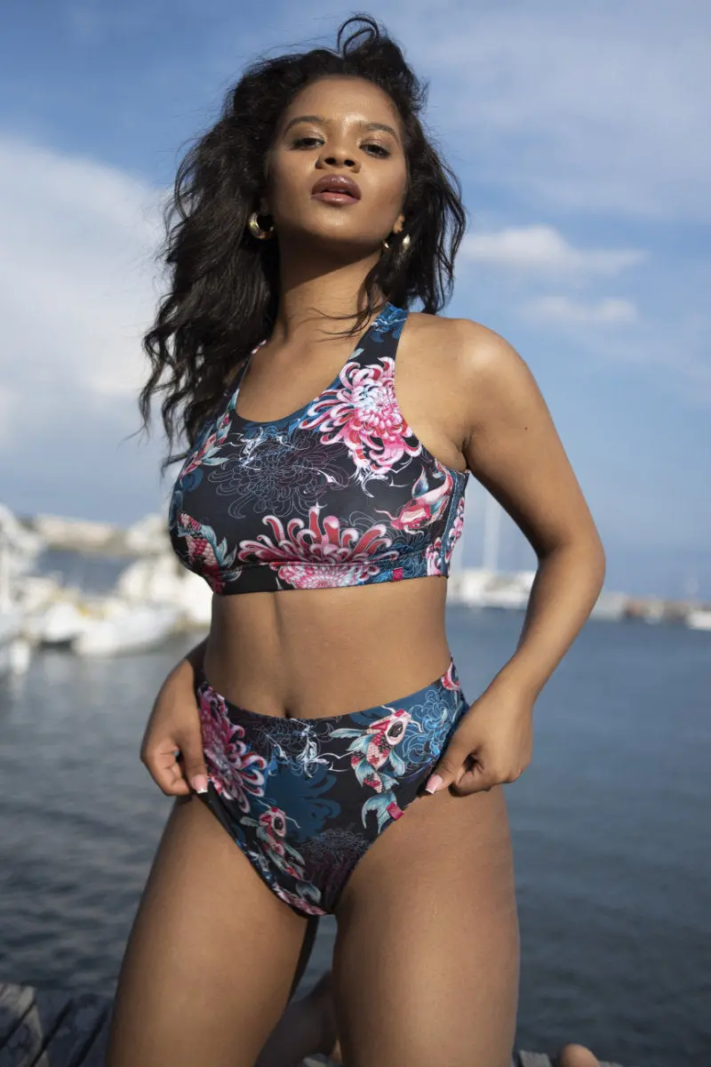 Pole Addict Mona High Leg Bottoms - Koi 1